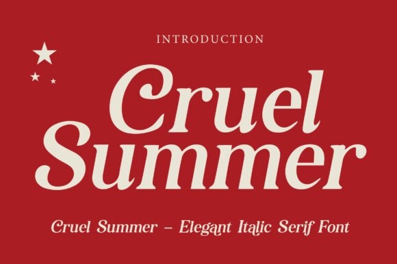 Cruel Summer: An Italic Serif Font for Refined Editorial Design