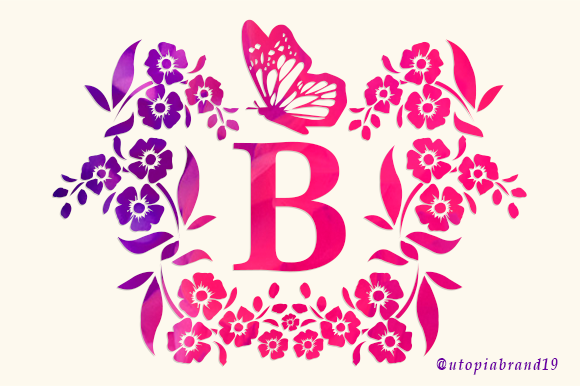 Flower Butterfly Monogram Font: A Decorative Typeface for Elegant Design Projects